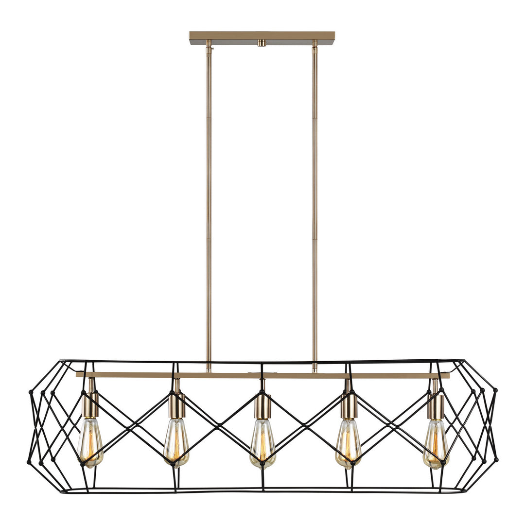 Visual Comfort Studio Canada - 6634105-848 - Five Light Linear Chandelier - Zarra - Satin Brass