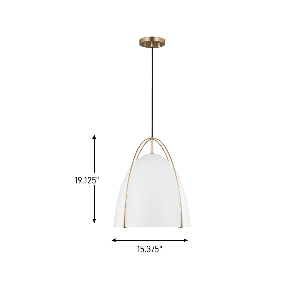 Visual Comfort Studio Canada - 6651801-848 - One Light Pendant - Norman - Satin Brass