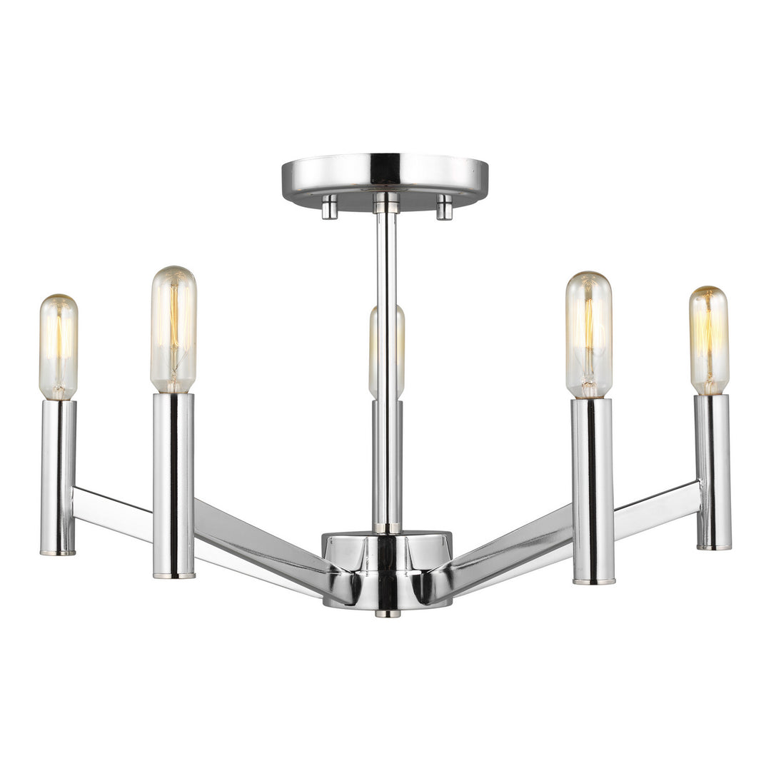 Vector Five Light Semi-Flush Mount in Chrome - available from The Lighting Shoppe, trusted by Canadian homeowners