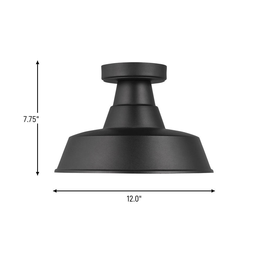 Visual Comfort Studio Canada - 7837401-12 - One Light Outdoor Flush Mount - Barn Light - Black