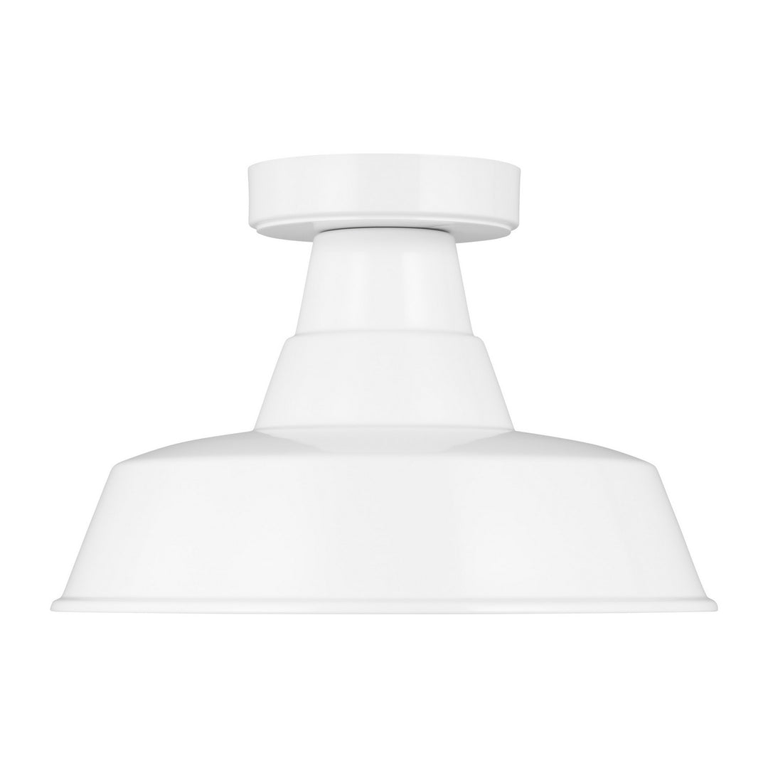 Barn Light One Light Outdoor Flush Mount in White - available from The Lighting Shoppe, trusted by Canadian homeowners
