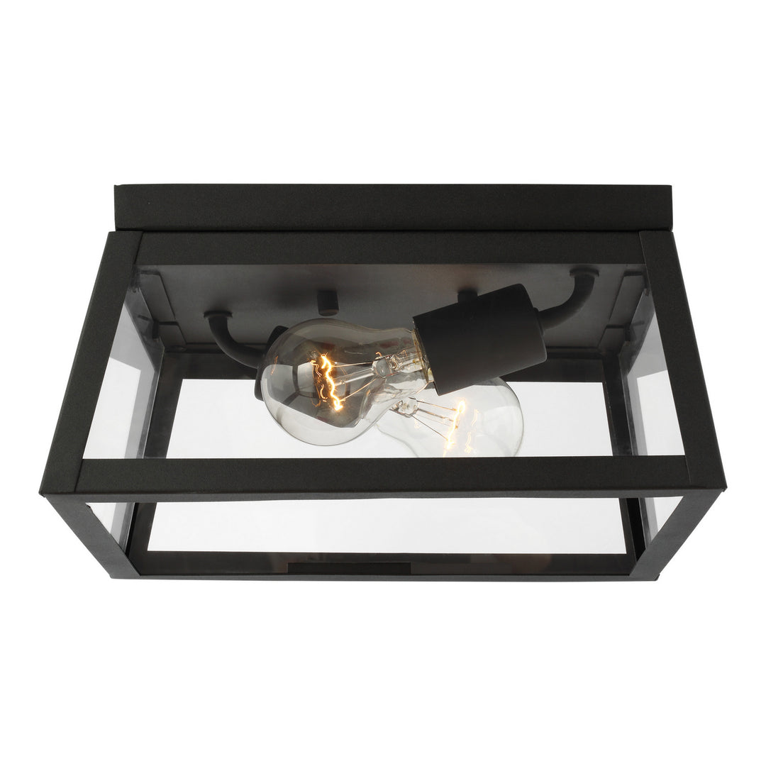 Founders Two Light Outdoor Flush Mount in Black - available from The Lighting Shoppe, trusted by Canadian homeowners