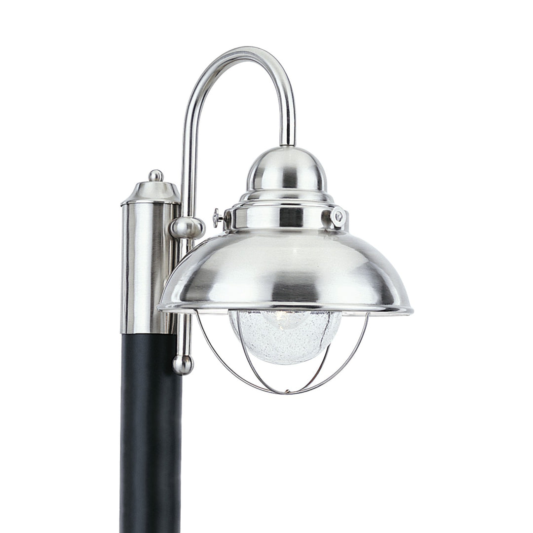 Sebring One Light Outdoor Post Lantern in Brushed Stainless - available from The Lighting Shoppe, trusted by Canadian homeowners
