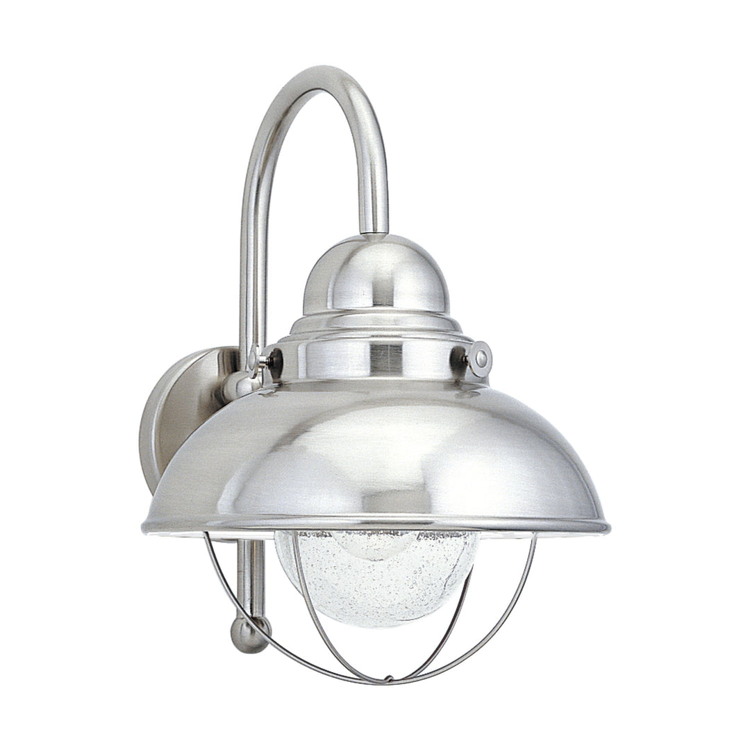 Sebring One Light Outdoor Wall Lantern in Brushed Stainless - available from The Lighting Shoppe, trusted by Canadian homeowners