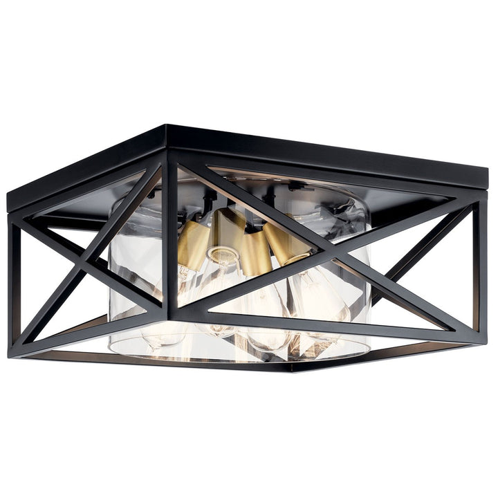 Kichler Canada - 44084BK - Four Light Flush Mount - Moorgate - Black