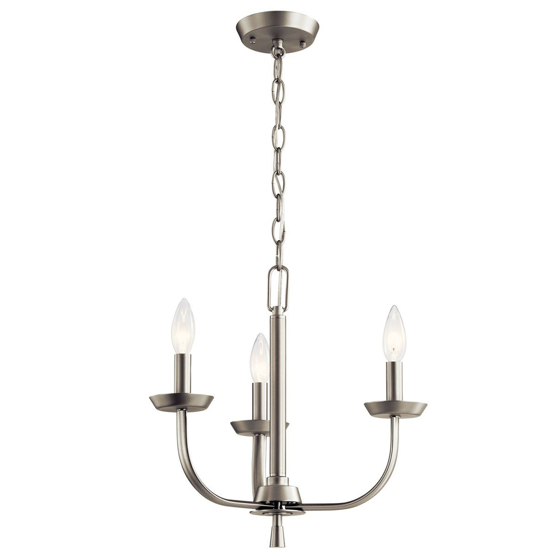 Kennewick Three Light Mini Chandelier in Brushed Nickel - available from The Lighting Shoppe, trusted by Canadian homeowners