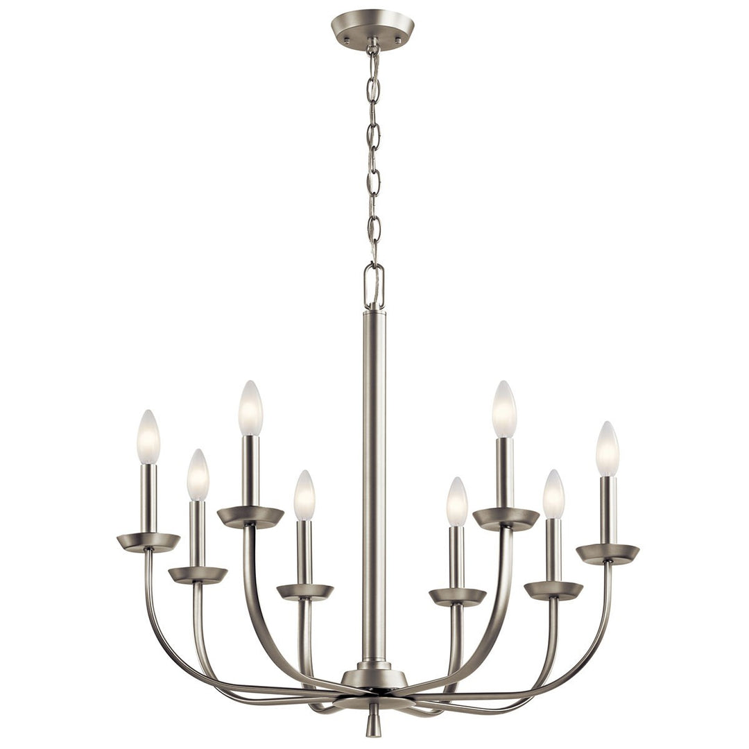 Kennewick Eight Light Chandelier in Brushed Nickel - available from The Lighting Shoppe, trusted by Canadian homeowners