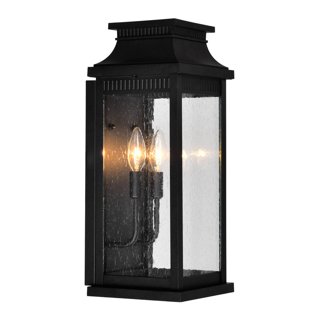 Milford Two Light Outdoor Wall Lantern in Black - available from The Lighting Shoppe, trusted by Canadian homeowners