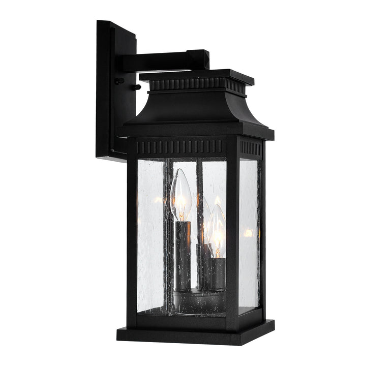 Milford Three Light Outdoor Wall Lantern in Black - available from The Lighting Shoppe, trusted by Canadian homeowners
