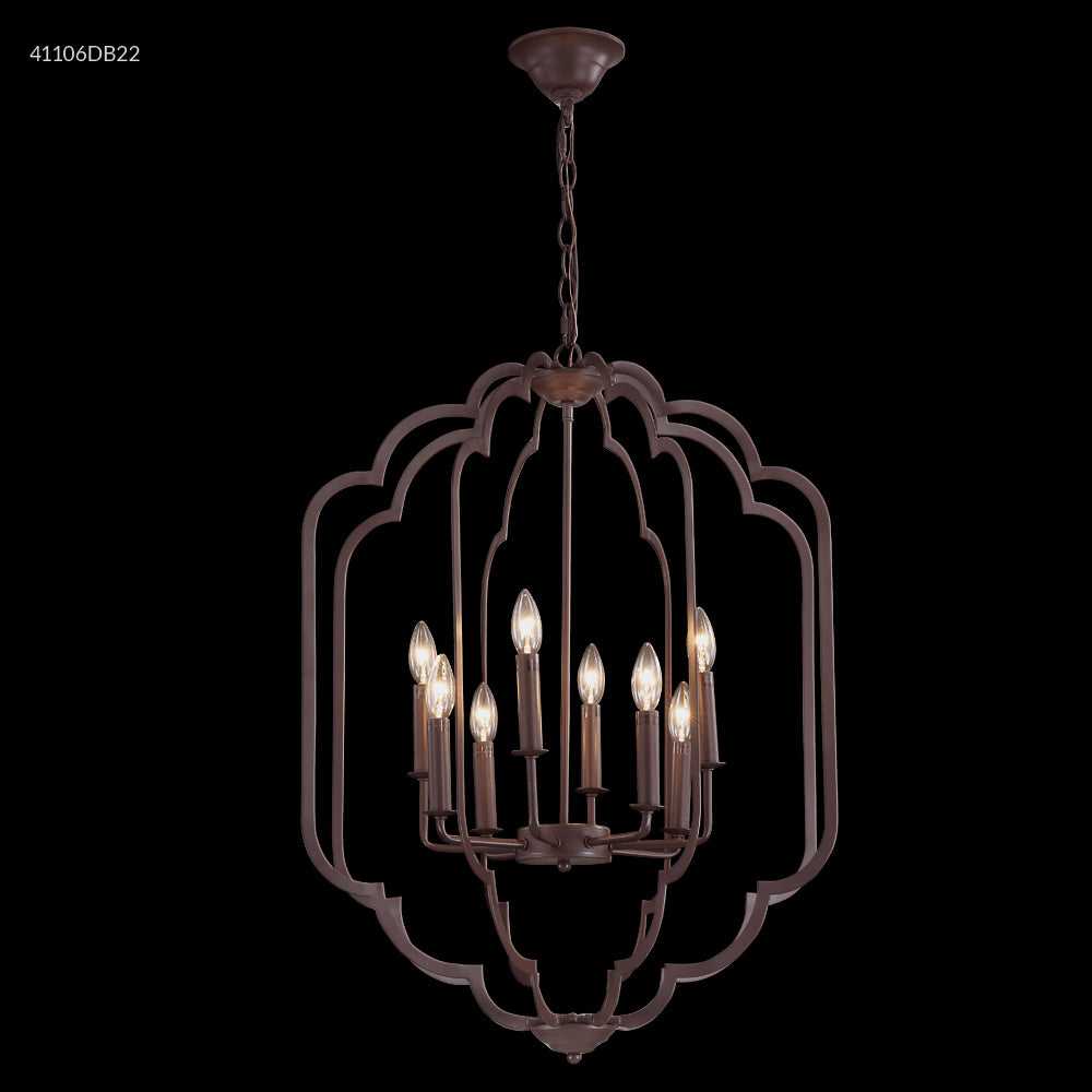 Lantern Eight Light Chandelier in Dark Brown James R. Moder Canada