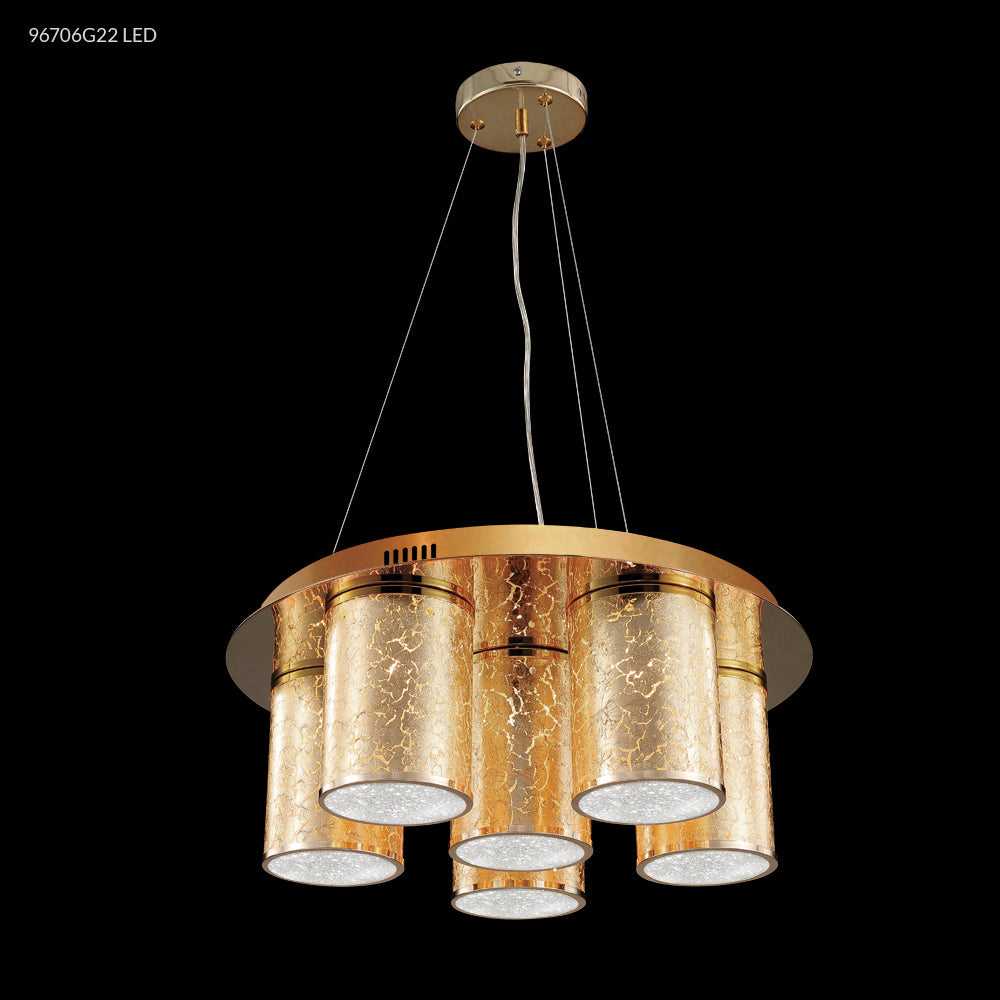 Gold Leaf LED Chandelier in Gold James R. Moder Canada