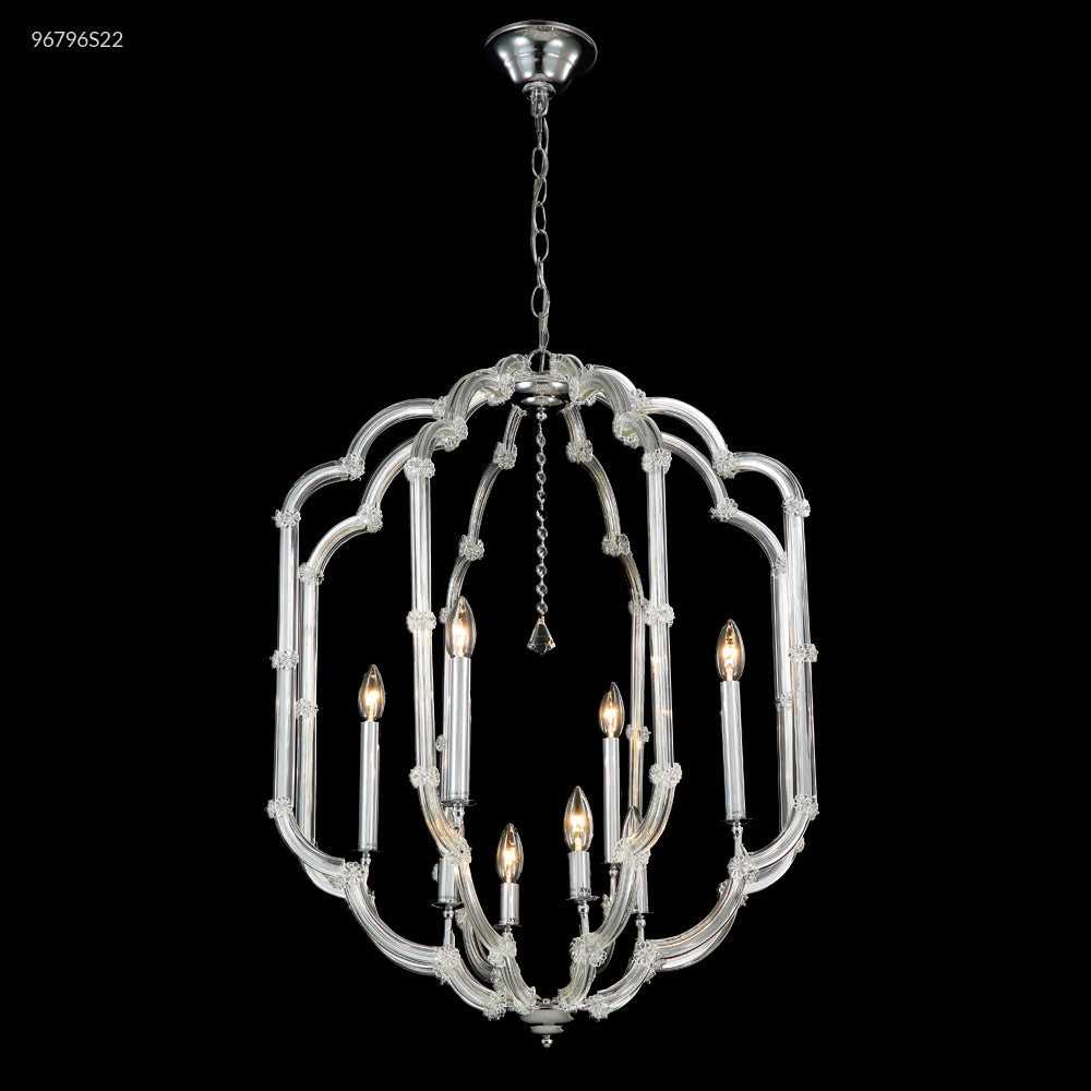 Lantern Eight Light Chandelier in Silver James R. Moder Canada