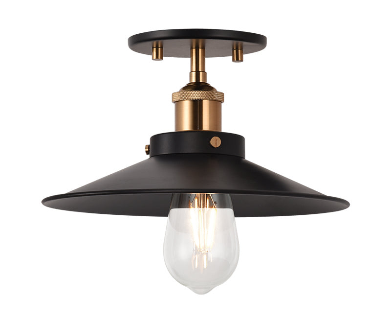 Bulstrode'S Workshop One Light Flush Mount in Aged Gold Brass - available from The Lighting Shoppe, trusted by Canadian homeowners