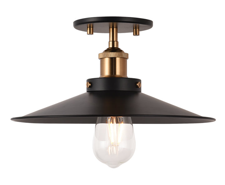 Bulstrode'S Workshop One Light Flush Mount in Aged Gold Brass - available from The Lighting Shoppe, trusted by Canadian homeowners
