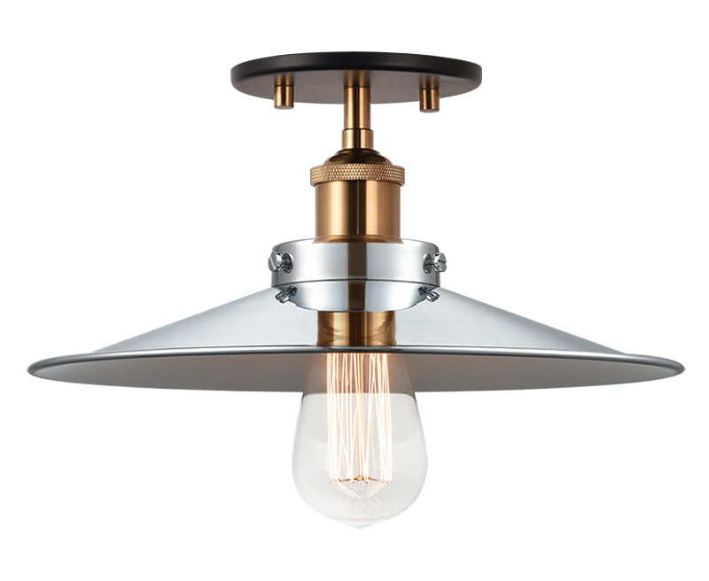 Bulstrode'S Workshop One Light Flush Mount in Aged Gold Brass - available from The Lighting Shoppe, trusted by Canadian homeowners