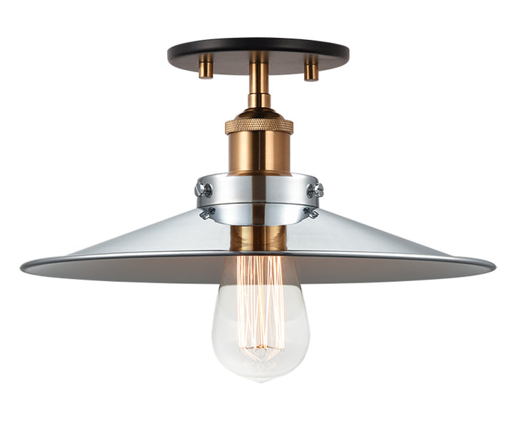 Bulstrode'S Workshop One Light Flush Mount in Aged Gold Brass - available from The Lighting Shoppe, trusted by Canadian homeowners