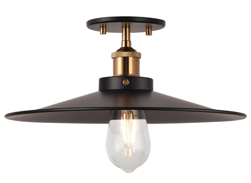 Bulstrode'S Workshop One Light Flush Mount in Aged Gold Brass - available from The Lighting Shoppe, trusted by Canadian homeowners