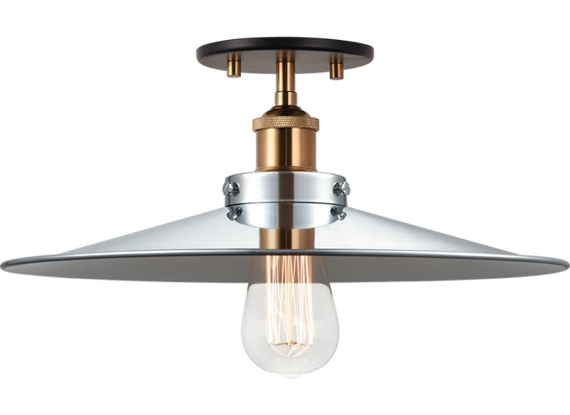 Bulstrode'S Workshop One Light Flush Mount in Aged Gold Brass - available from The Lighting Shoppe, trusted by Canadian homeowners