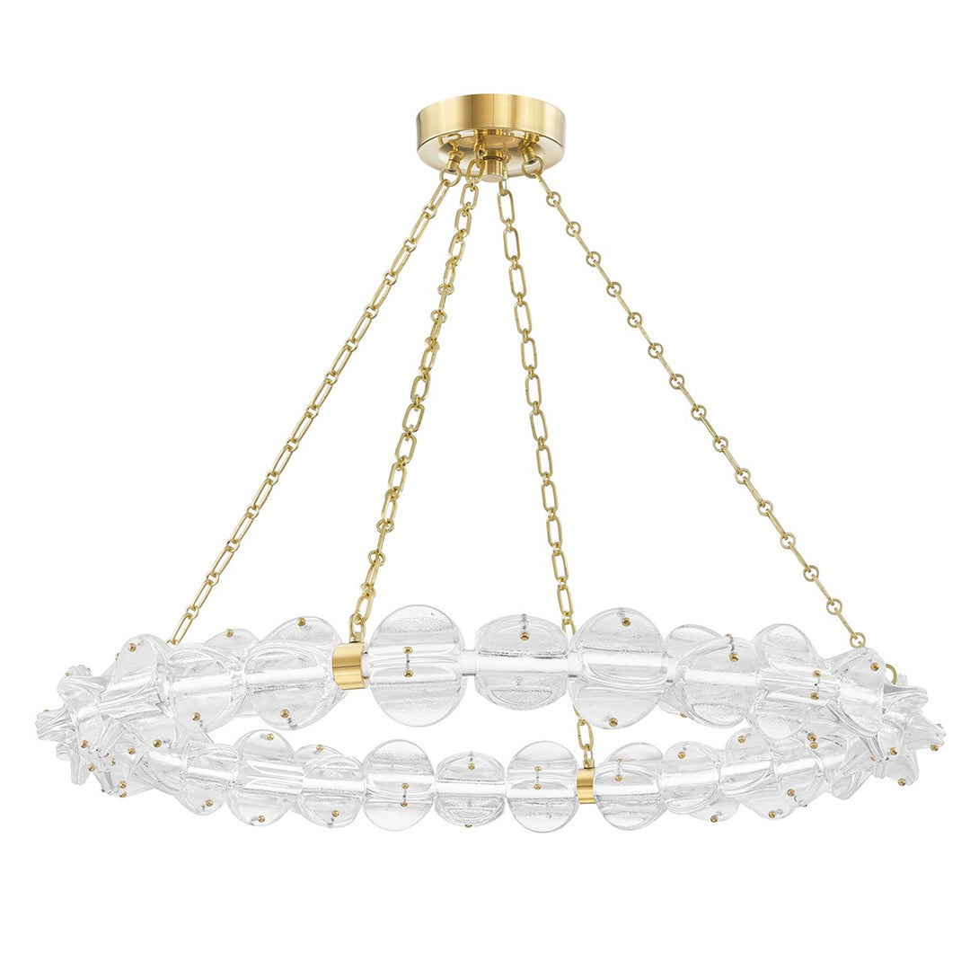 Lindley LED Chandelier in Aged Brass - available from The Lighting Shoppe, trusted by Canadian homeowners