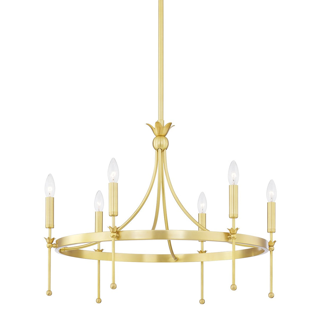 Gates Six Light Chandelier in Aged Brass - available from The Lighting Shoppe, trusted by Canadian homeowners