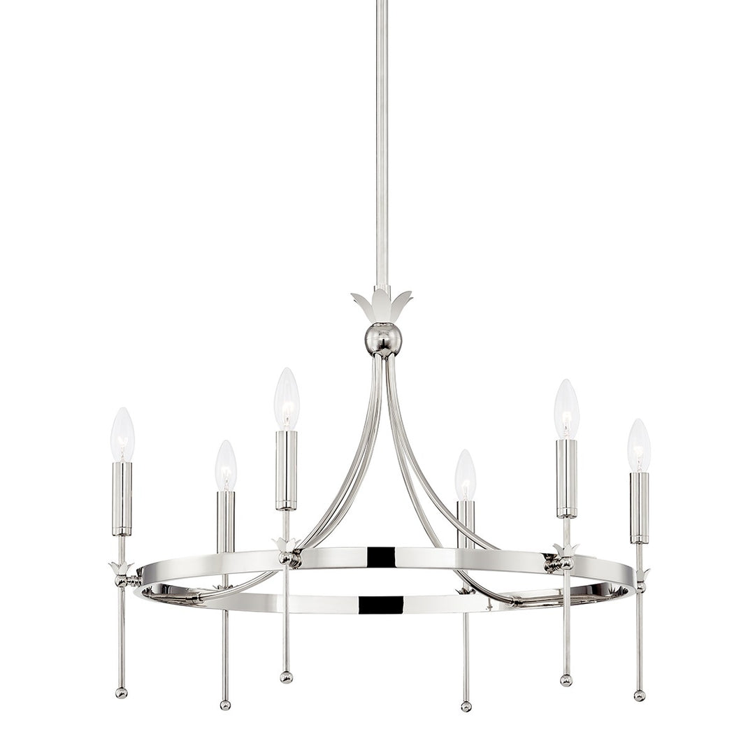Gates Six Light Chandelier in Polished Nickel - available from The Lighting Shoppe, trusted by Canadian homeowners