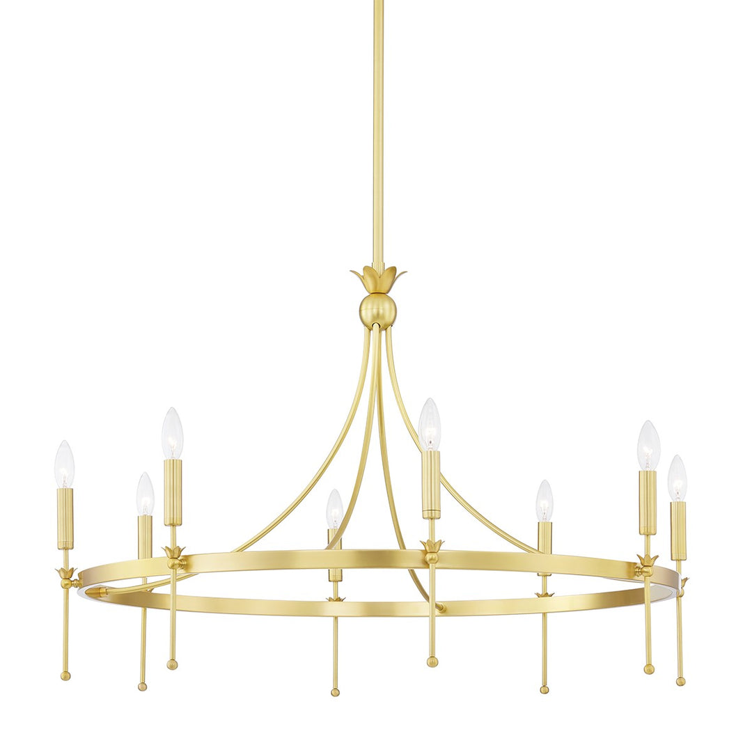 Gates Eight Light Chandelier in Aged Brass - available from The Lighting Shoppe, trusted by Canadian homeowners
