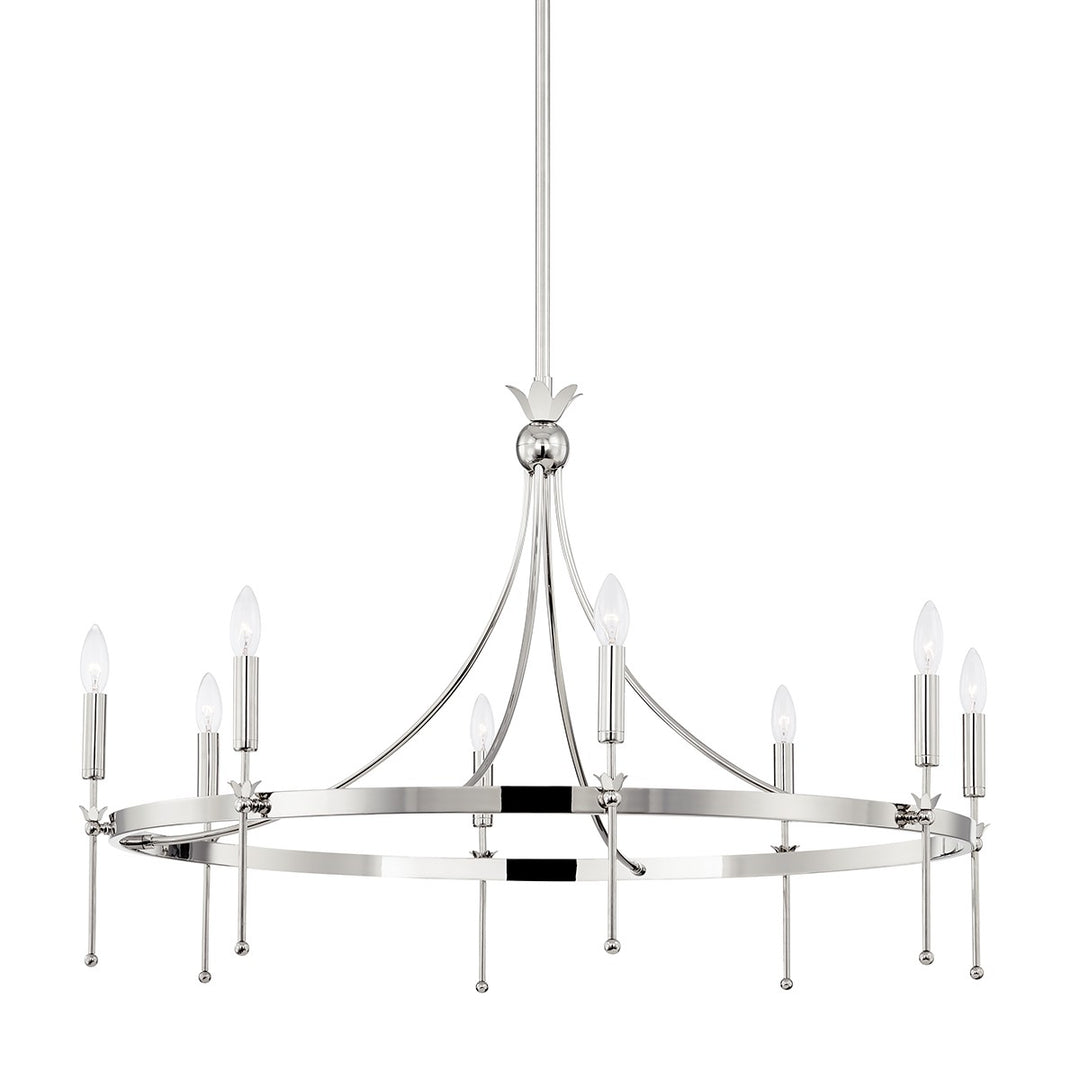 Gates Eight Light Chandelier in Polished Nickel - available from The Lighting Shoppe, trusted by Canadian homeowners