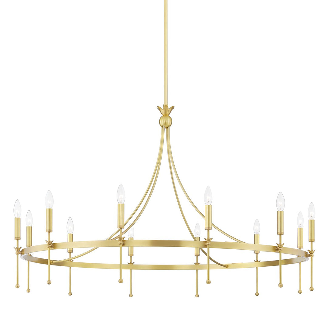 Gates 12 Light Chandelier in Aged Brass - available from The Lighting Shoppe, trusted by Canadian homeowners