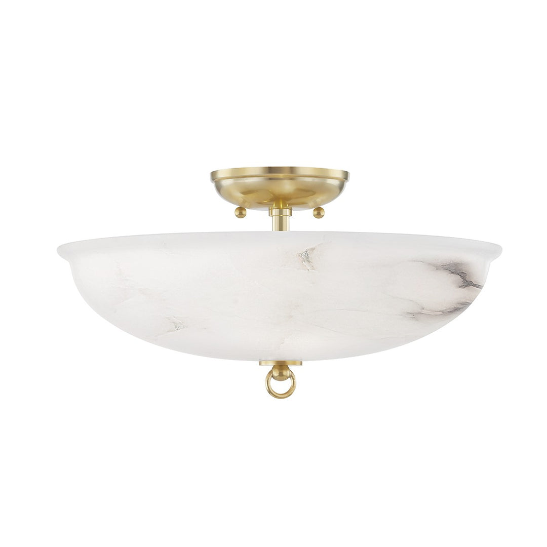 Somerset LED Semi Flush Mount in Aged Brass - available from The Lighting Shoppe, trusted by Canadian homeowners