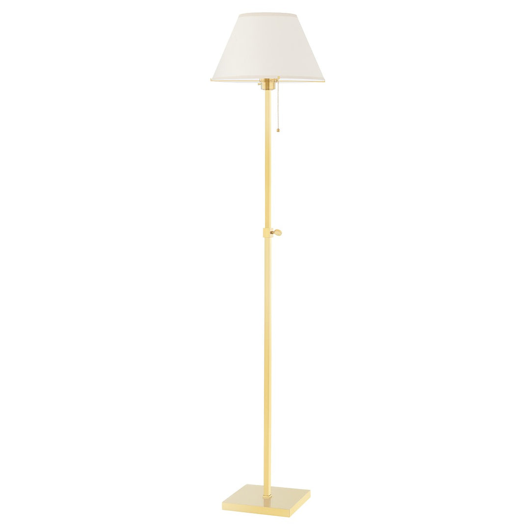 Leeds One Light Floor Lamp in Aged Brass - available from The Lighting Shoppe, trusted by Canadian homeowners