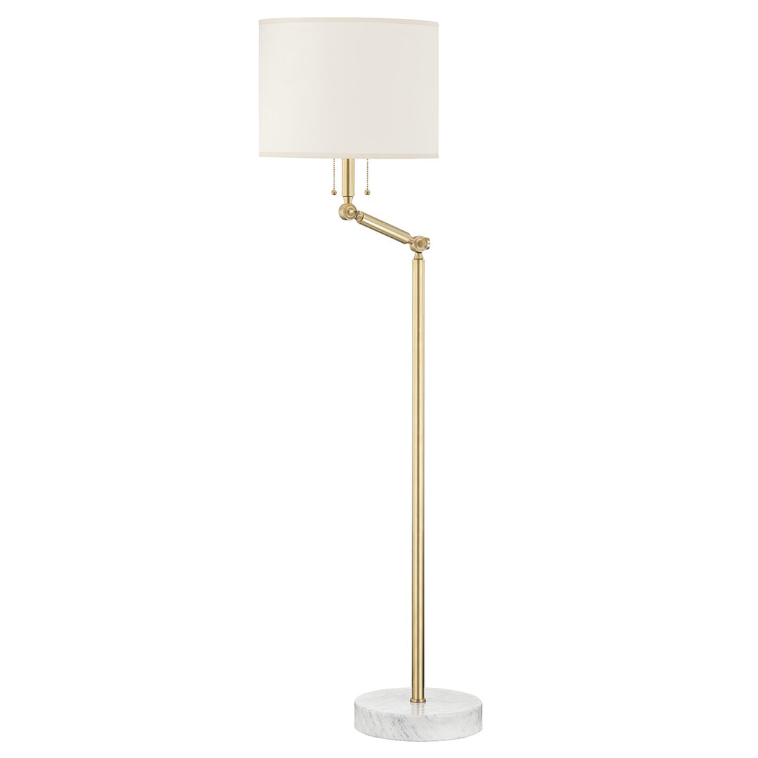 Essex Two Light Floor Lamp in Aged Brass - available from The Lighting Shoppe, trusted by Canadian homeowners