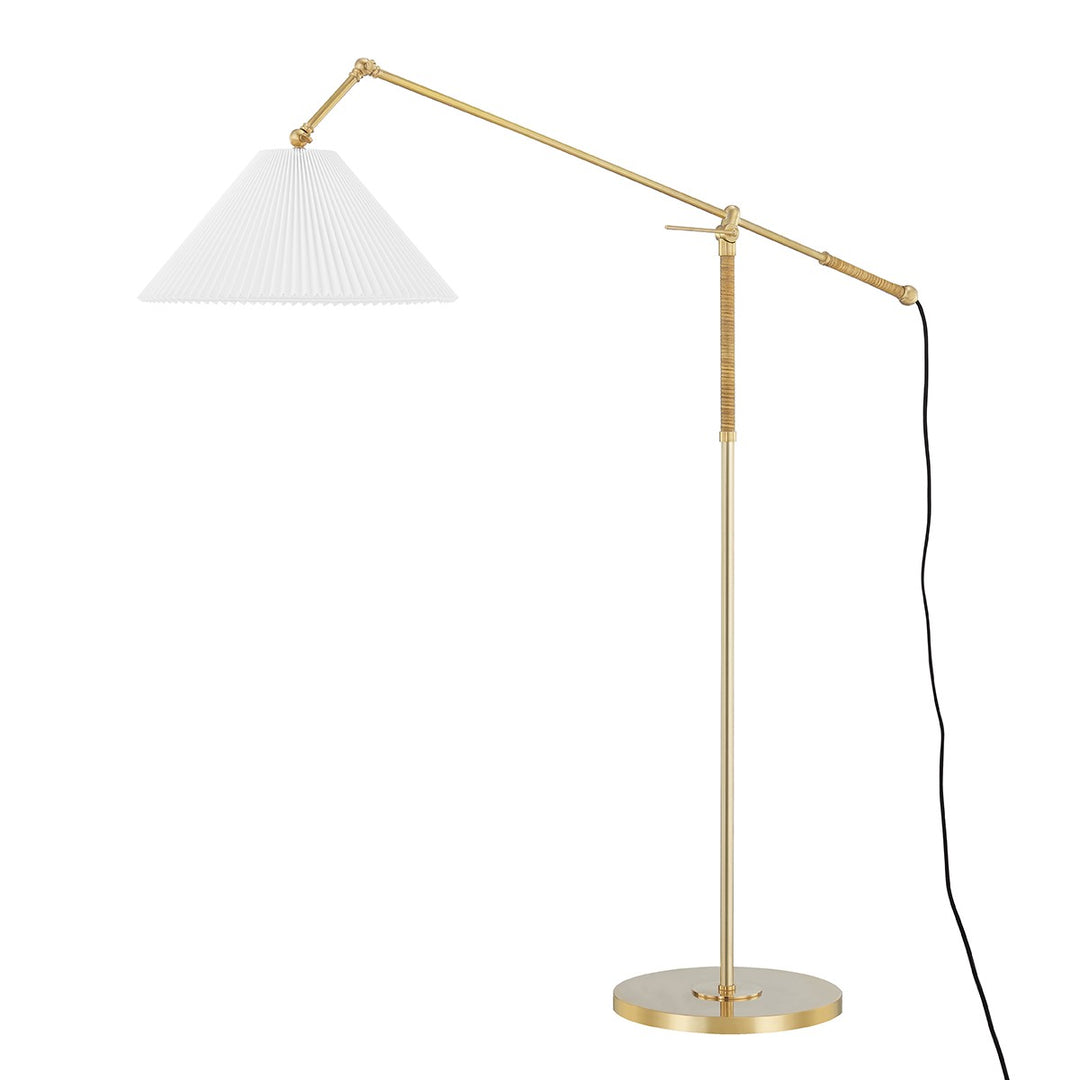 Dorset One Light Floor Lamp in Aged Brass - available from The Lighting Shoppe, trusted by Canadian homeowners