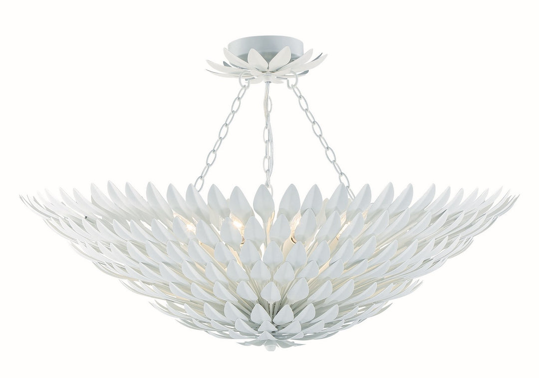 Broche Eight Light Semi Flush Mount in Matte White - available from The Lighting Shoppe, trusted by Canadian homeowners