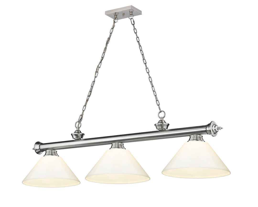 Z-Lite Canada - 2306-3BN-PWH - Three Light Billiard - Cordon - Brushed Nickel