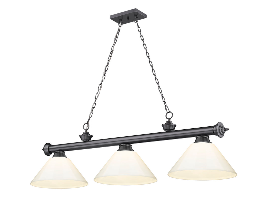 Z-Lite Canada - 2306-3BP-PWH - Three Light Billiard - Cordon - Bronze Plate