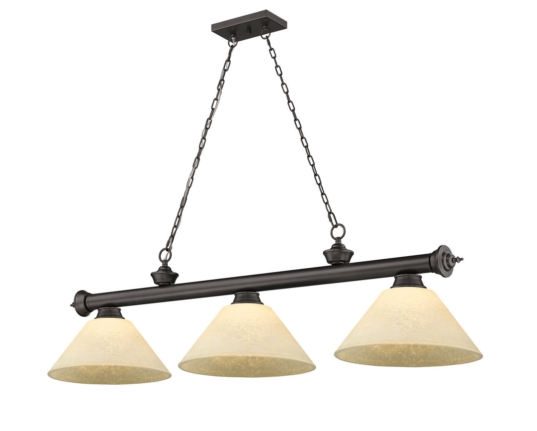 Z-Lite Canada - 2306-3BRZ-AGM14 - Three Light Billiard - Cordon - Bronze