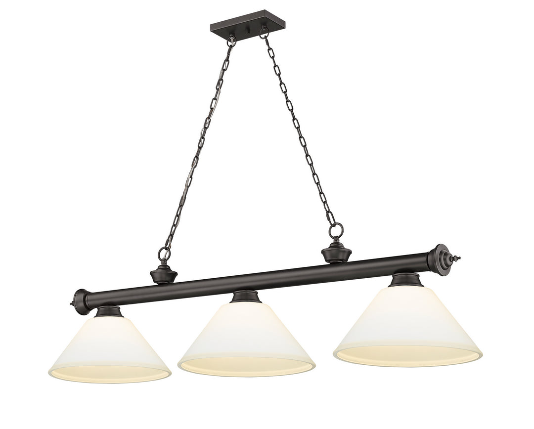 Z-Lite Canada - 2306-3BRZ-AMO14 - Three Light Billiard - Cordon - Bronze