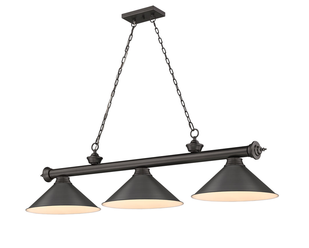Z-Lite Canada - 2306-3BRZ-BRZ15 - Three Light Billiard - Cordon - Bronze