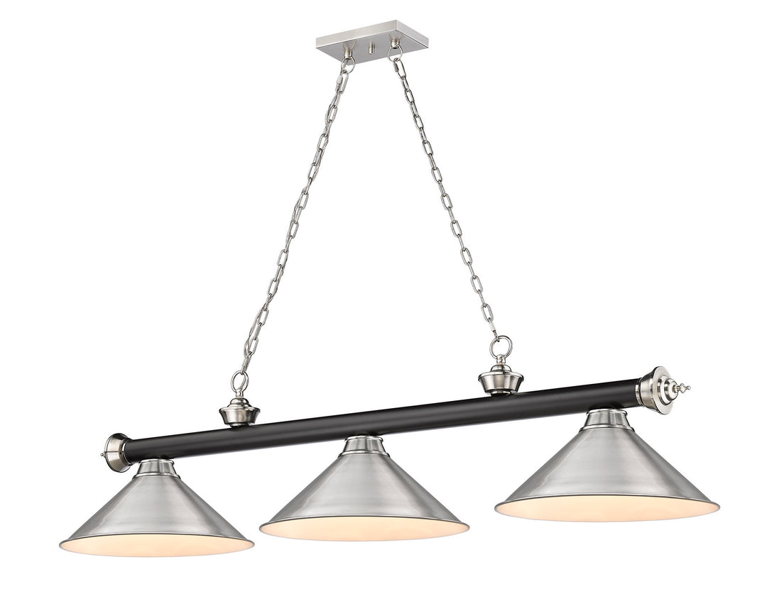 Z-Lite Canada - 2306-3MB-BN-BN15 - Three Light Billiard - Cordon - Matte Black + Brushed Nickel