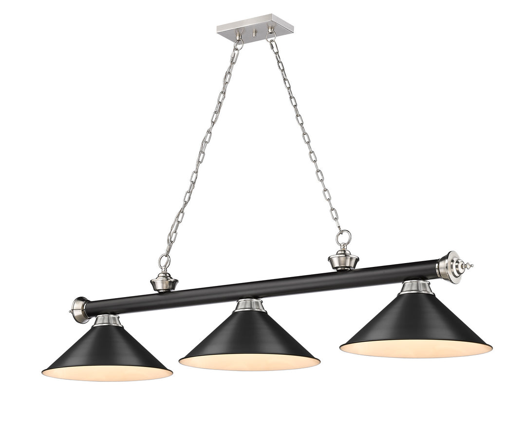 Z-Lite Canada - 2306-3MB-BN-MB15 - Three Light Billiard - Cordon - Matte Black + Brushed Nickel