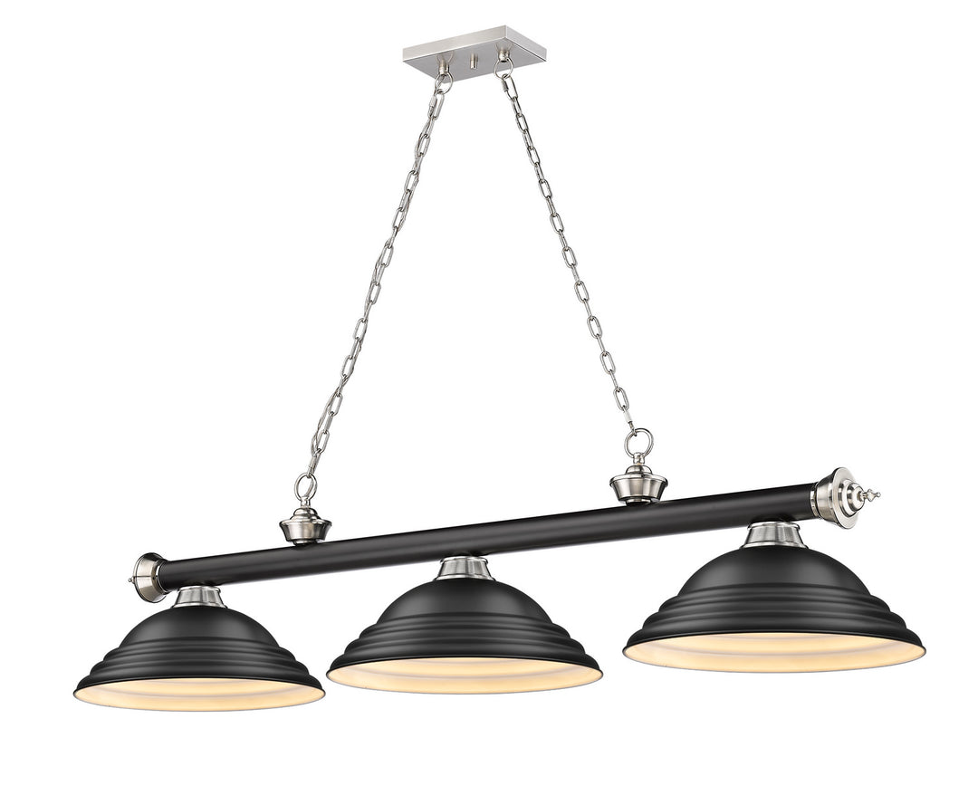 Z-Lite Canada - 2306-3MB-BN-SMB - Three Light Billiard - Cordon - Matte Black + Brushed Nickel