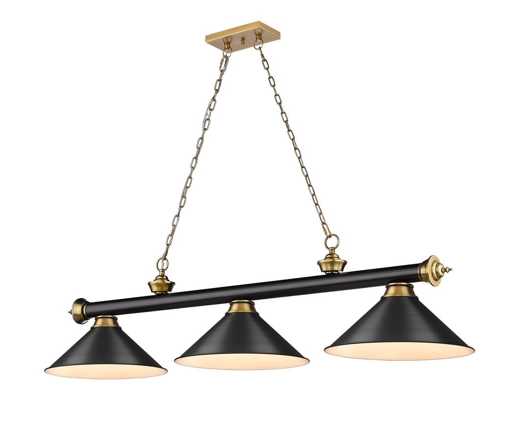 Z-Lite Canada - 2306-3MB-RB-MB15 - Three Light Billiard - Cordon - Matte Black + Rubbed Brass