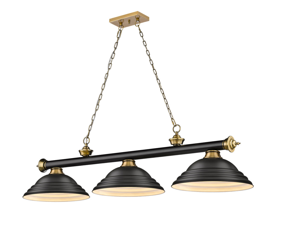 Z-Lite Canada - 2306-3MB-RB-SMB - Three Light Billiard - Cordon - Matte Black + Rubbed Brass