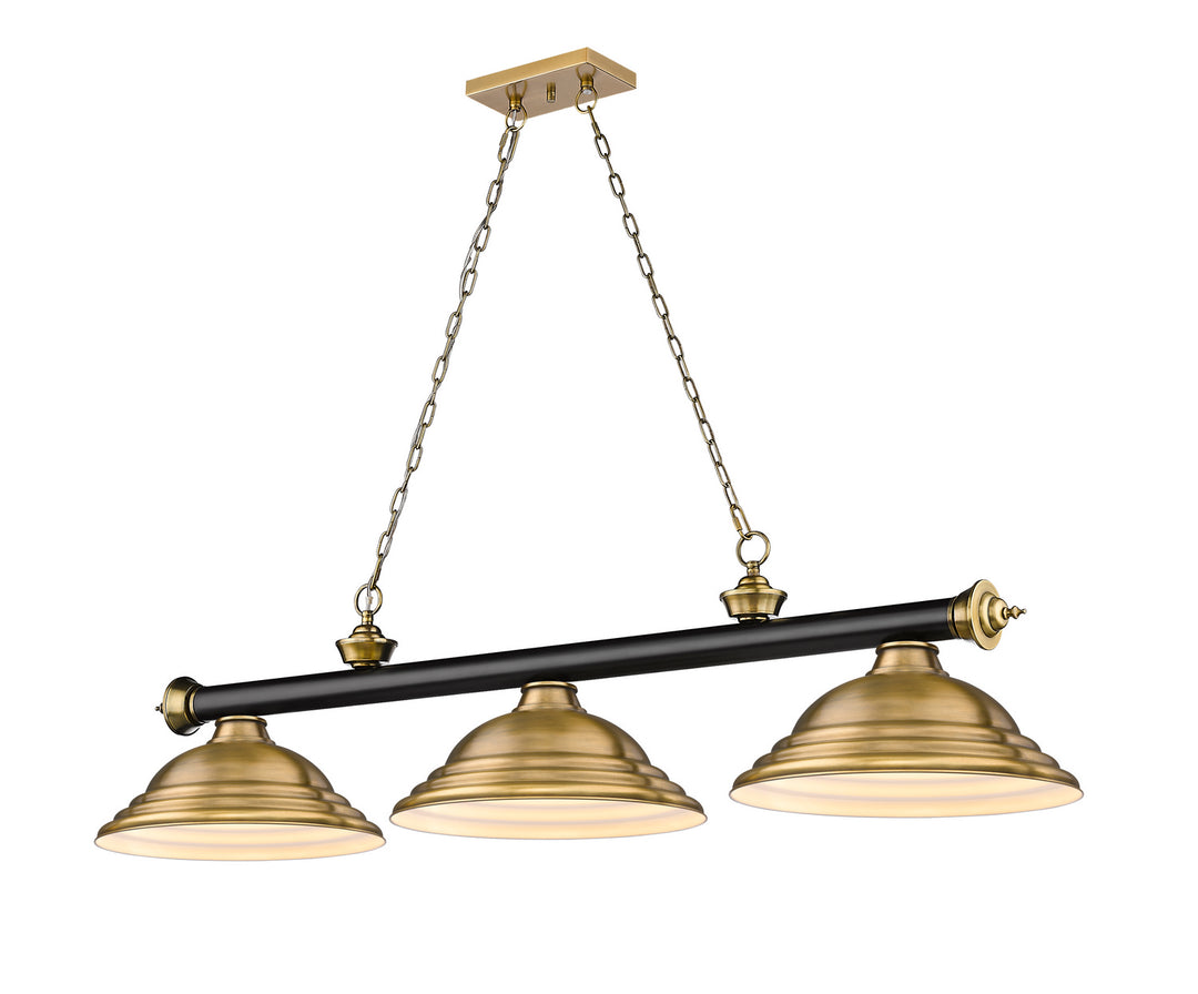 Z-Lite Canada - 2306-3MB-RB-SRB - Three Light Billiard - Cordon - Matte Black + Rubbed Brass