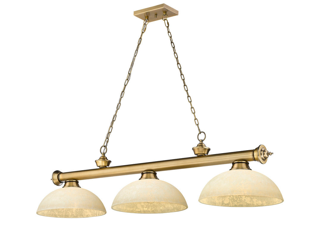 Z-Lite Canada - 2306-3RB-DGM14 - Three Light Billiard - Cordon - Rubbed Brass