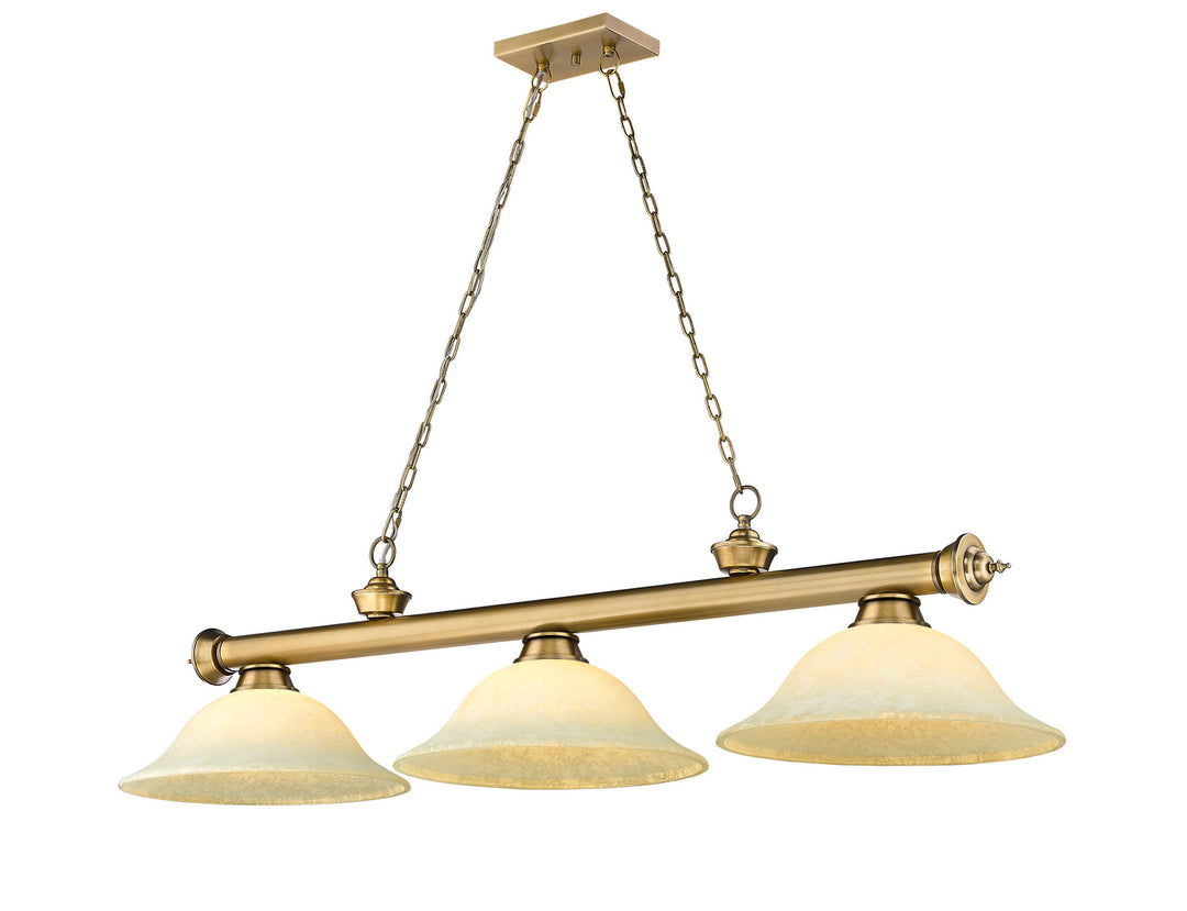 Z-Lite Canada - 2306-3RB-GM16 - Three Light Billiard - Cordon - Rubbed Brass