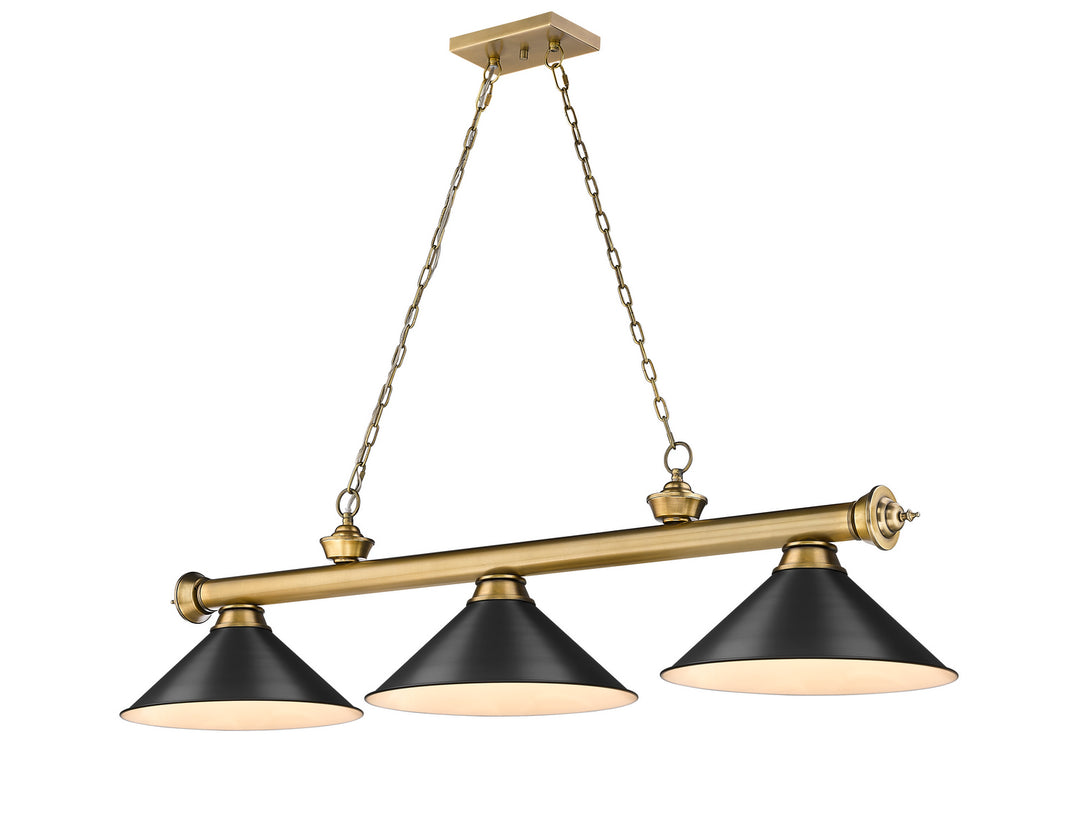 Z-Lite Canada - 2306-3RB-MB15 - Three Light Billiard - Cordon - Rubbed Brass