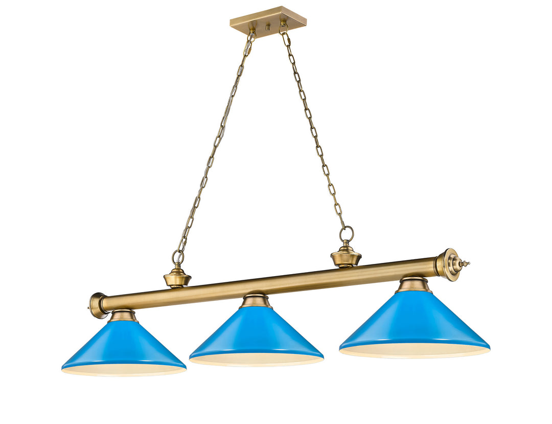 Z-Lite Canada - 2306-3RB-MEB - Three Light Billiard - Cordon - Rubbed Brass