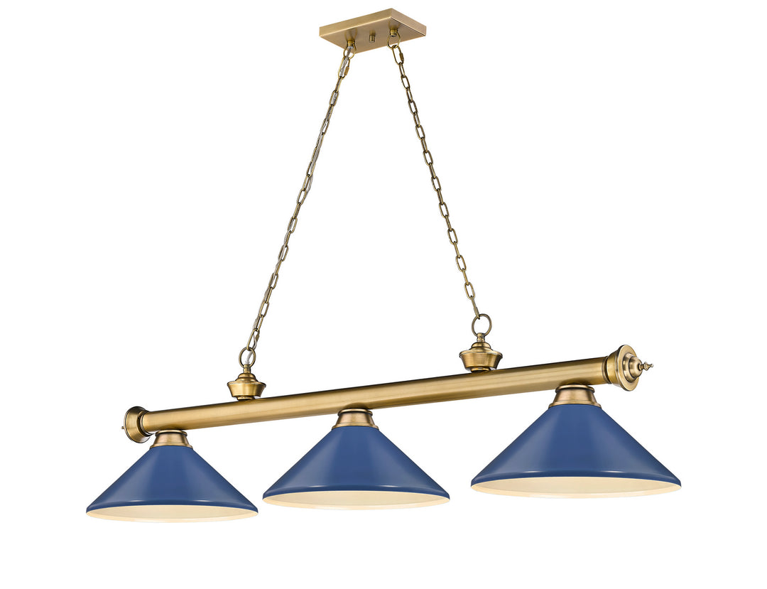 Z-Lite Canada - 2306-3RB-MNB - Three Light Billiard - Cordon - Rubbed Brass