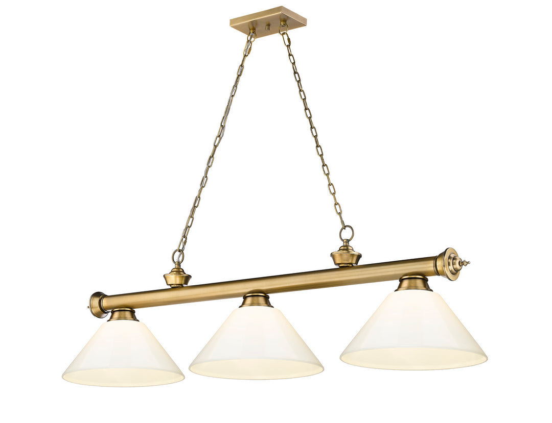 Z-Lite Canada - 2306-3RB-PWH - Three Light Billiard - Cordon - Rubbed Brass